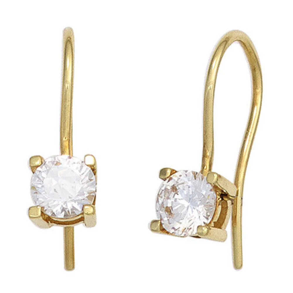 Ohrhänger 333 Gold Gelbgold 2 Zirkonia Ohrringe Goldohrringe