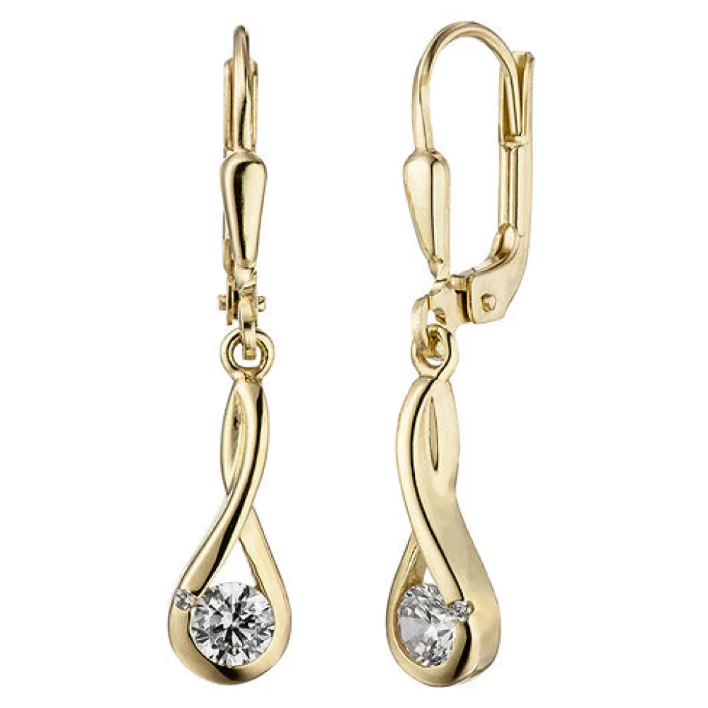 Ohrhänger 333 Gold Gelbgold 2 Zirkonia Ohrringe Goldohrringe