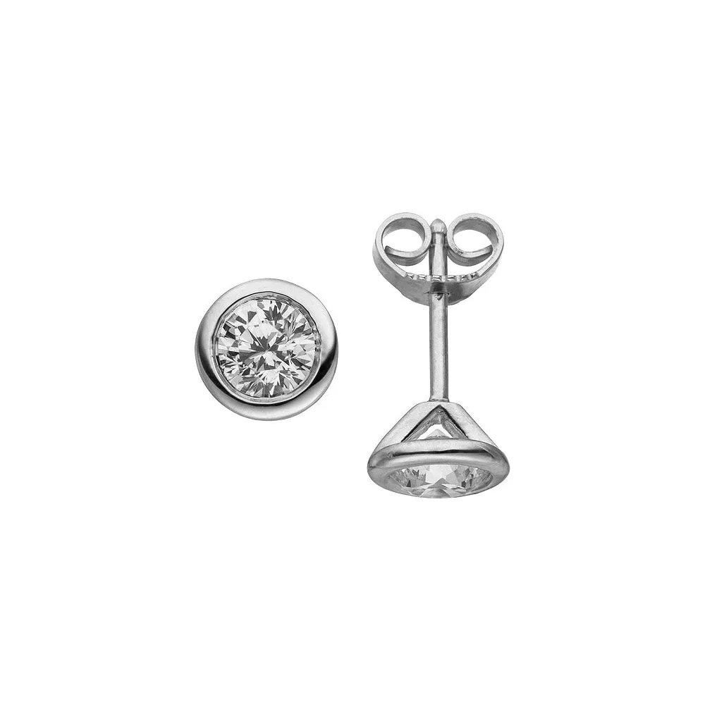 Ohrstecker rund 585 Gold Weißgold 2 Diamanten Brillanten 1 00 ct. Ohrringe