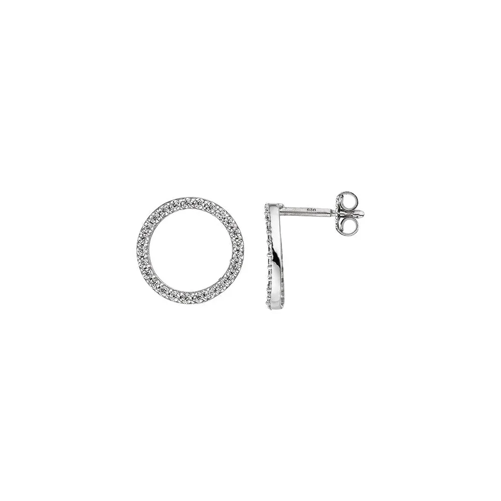 Ohrstecker rund 925 Silber mit Zirkonia Ohrringe Silberohrstecker 12 2 mm