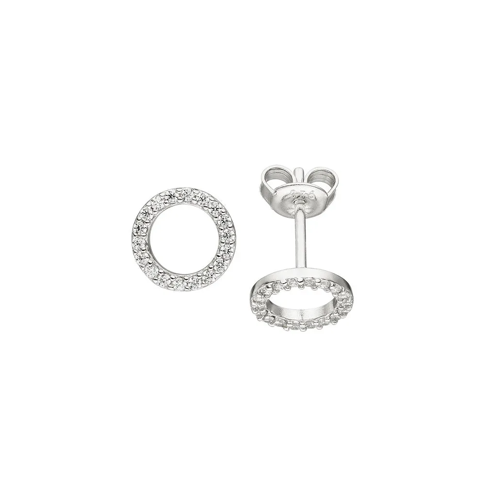 Ohrstecker rund 925 Sterling Silber 36 Zirkonia Ohrringe Silberohrstecker 8 6 mm