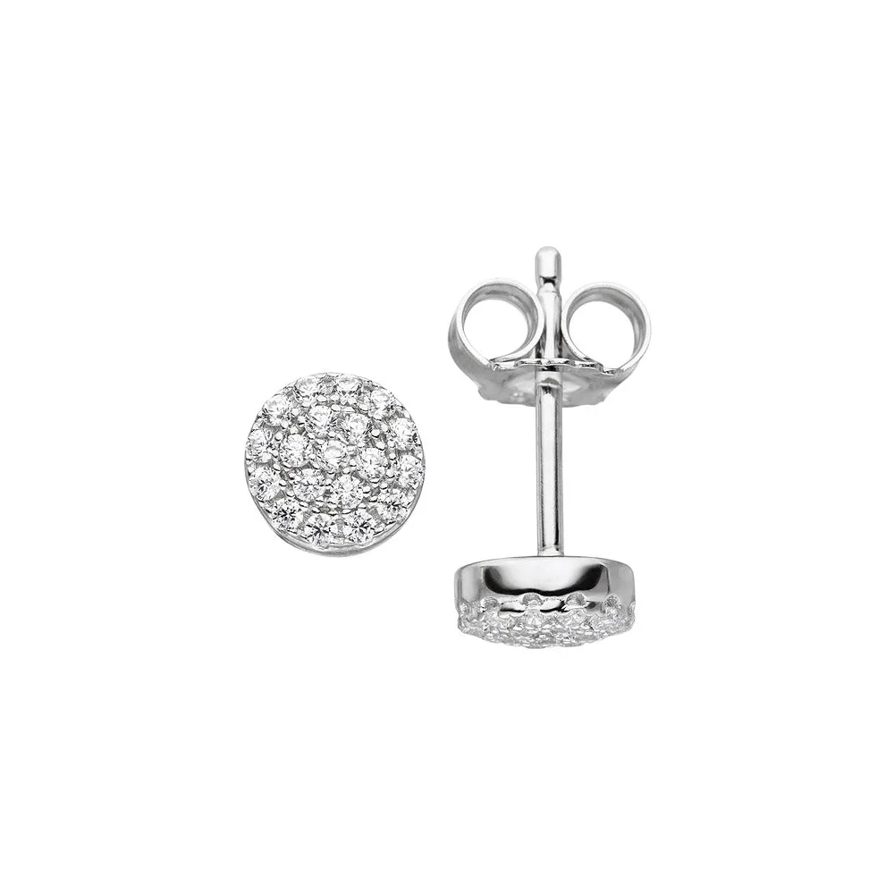 Ohrstecker rund 925 Sterling Silber mit Zirkonia Ohrringe Silberohrstecker 6 mm