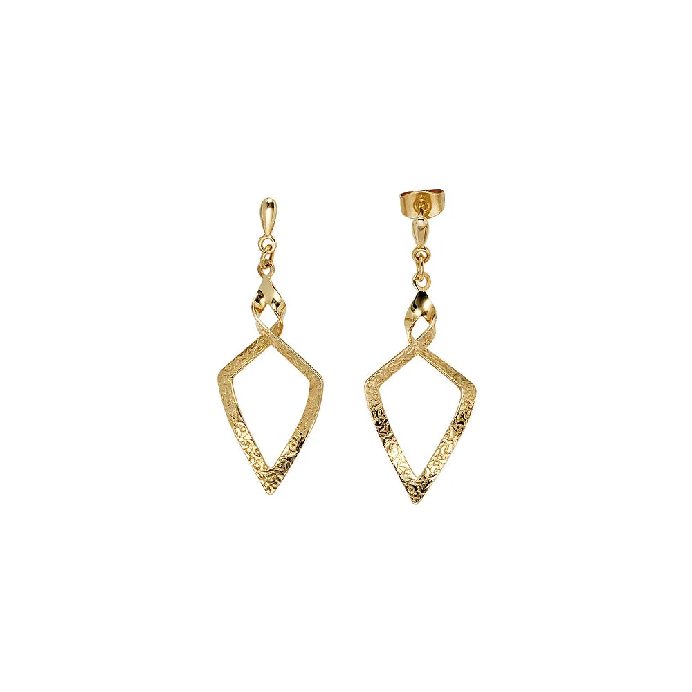 Ohrhänger eckig spitz 375 Gold Gelbgold Ohrringe Ohrstecker
