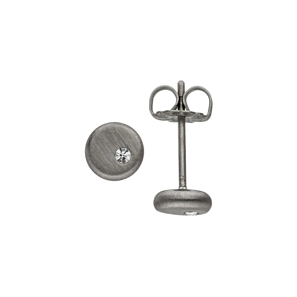 Ohrstecker rund aus Titan matt mit SWAROVSKI® ELEMENTS Titanohrstecker 5 8 mm