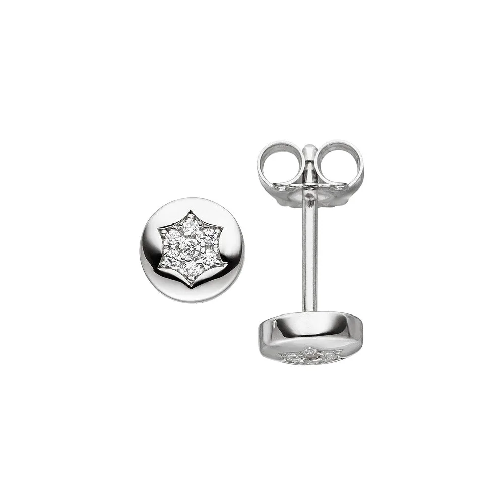 Ohrstecker Stern 925 Sterling Silber 14 Zirkonia Ohrringe Sternohrstecker