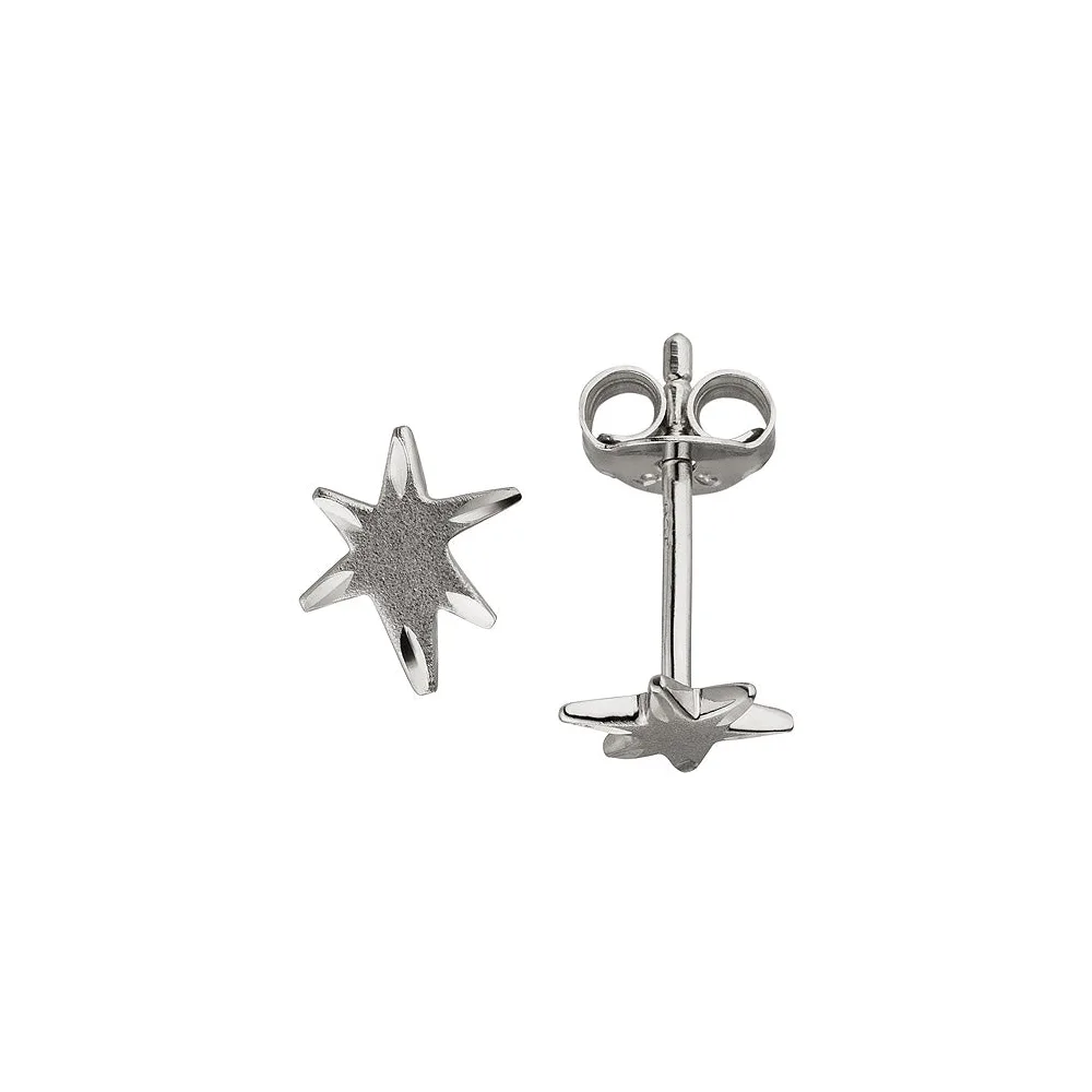 Ohrstecker Stern 925 Sterling Silber mattiert Ohrringe Silberohrringe