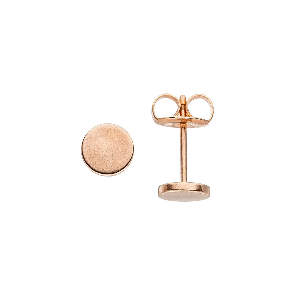 Ohrstecker Studs 6 mm aus Edelstahl rotgold farben beschichtet Ohrringe