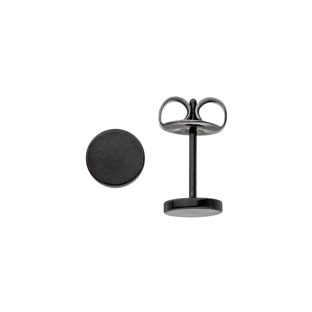 Ohrstecker Studs 6 mm aus Edelstahl schwarz beschichtet Ohrringe