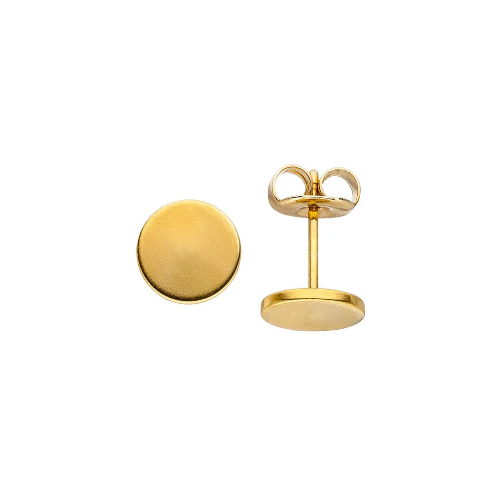Ohrstecker Studs 8 mm aus Edelstahl gold farben beschichtet Ohrringe