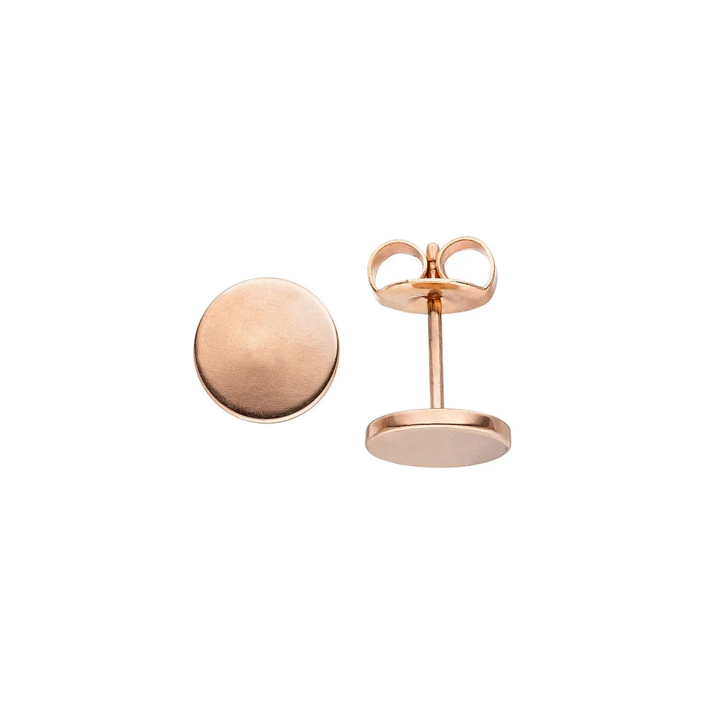 Ohrstecker Studs 8 mm aus Edelstahl rotgold farben beschichtet Ohrringe