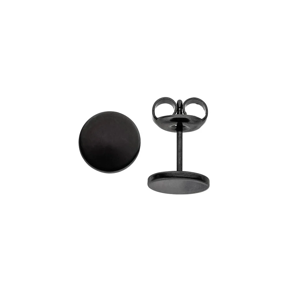 Ohrstecker Studs 8 mm aus Edelstahl schwarz beschichtet Ohrringe