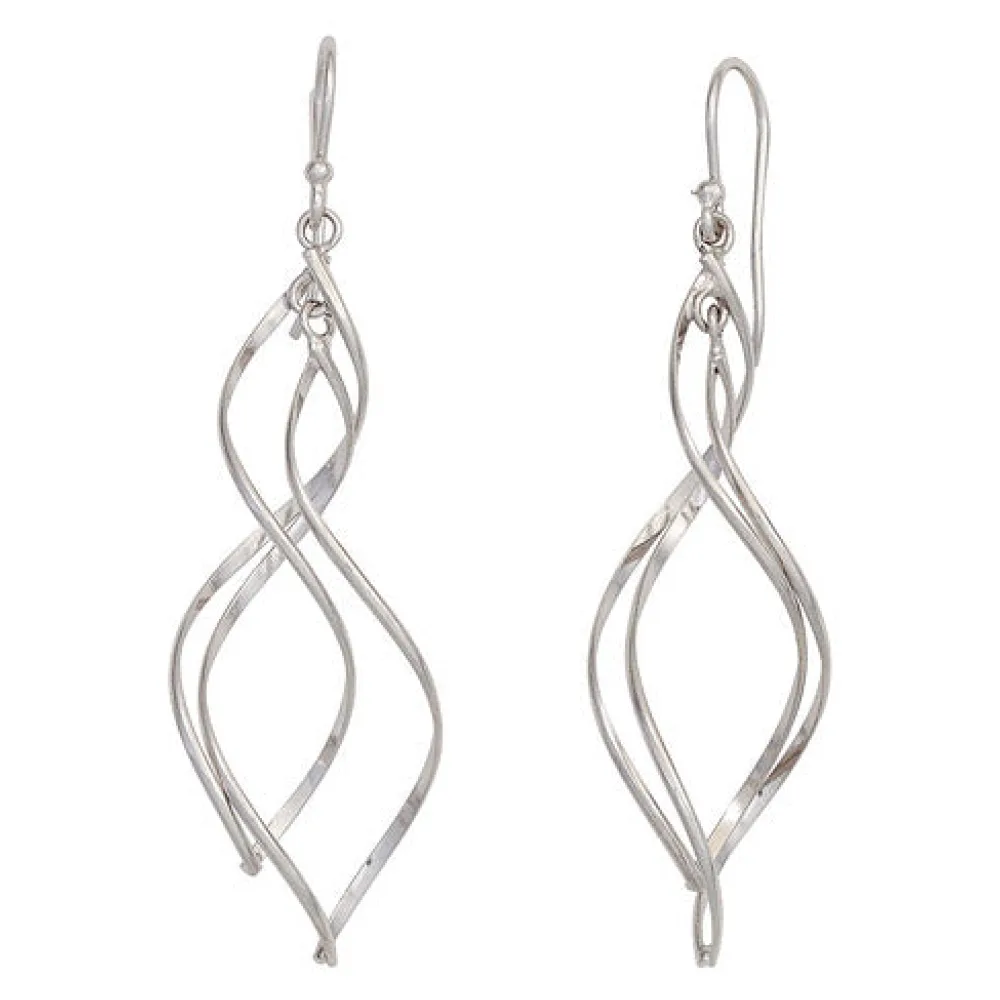 Ohrhänger Spirale 925 Sterling Silber rhodiniert Ohrringe