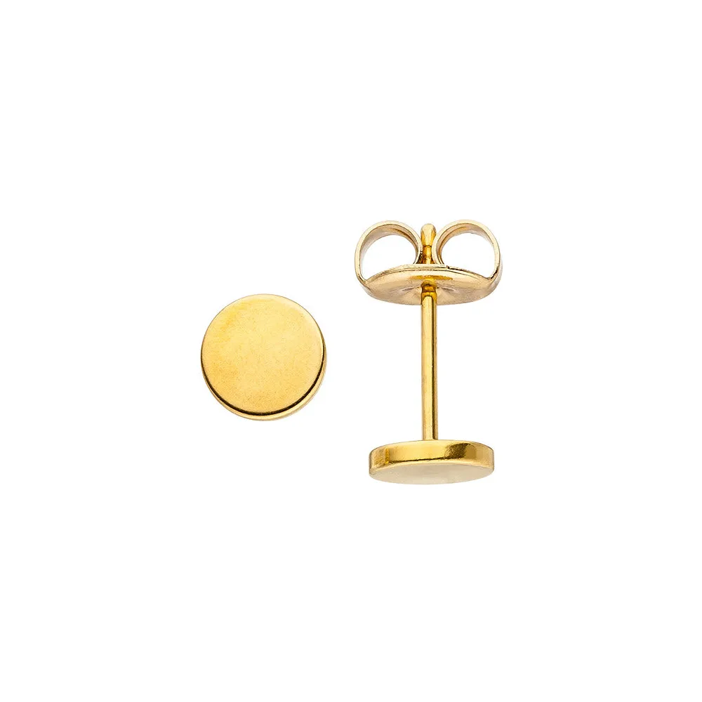 Ohrstecker Studs rund 6 mm Edelstahl gold farben beschichtet