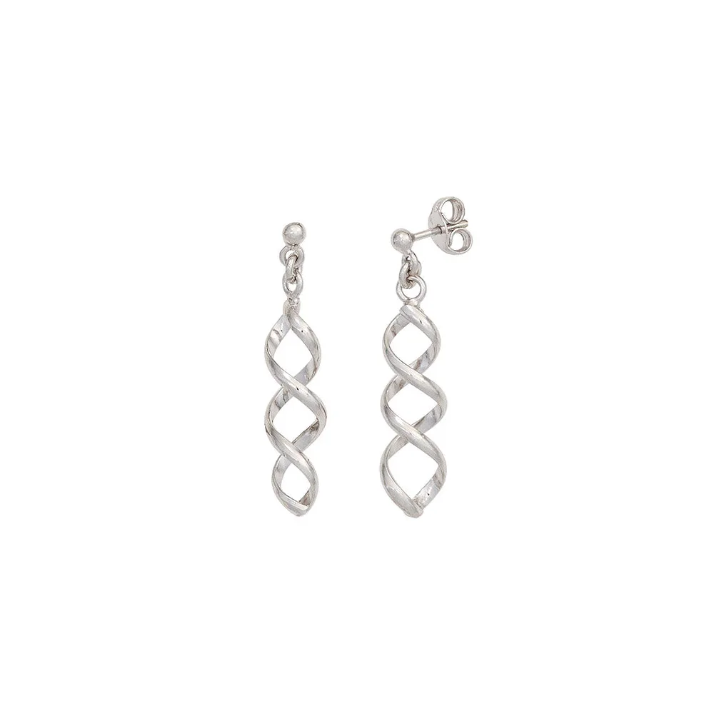 Ohrhänger Spirale 925 Sterling Silber rhodiniert Ohrringe Ohrstecker