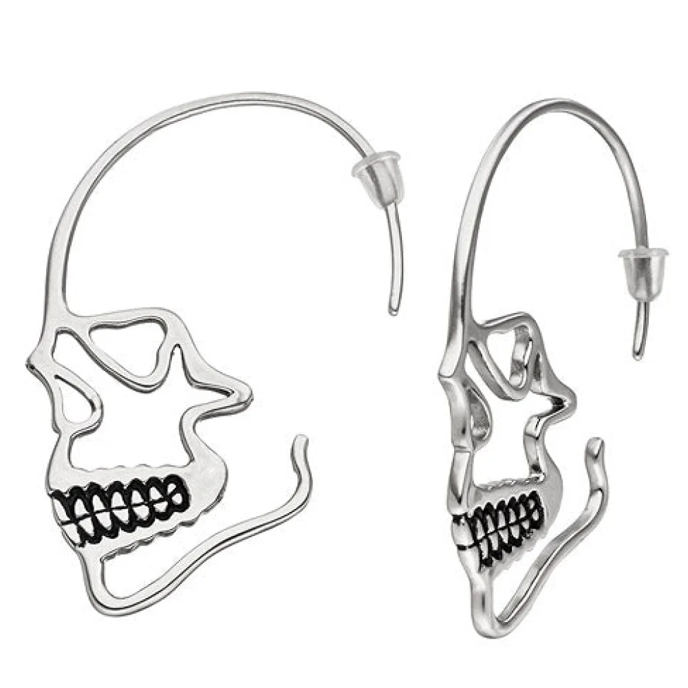Ohrhänger Totenkopf Totenschädel Edelstahl geschwärzt Ohrringe