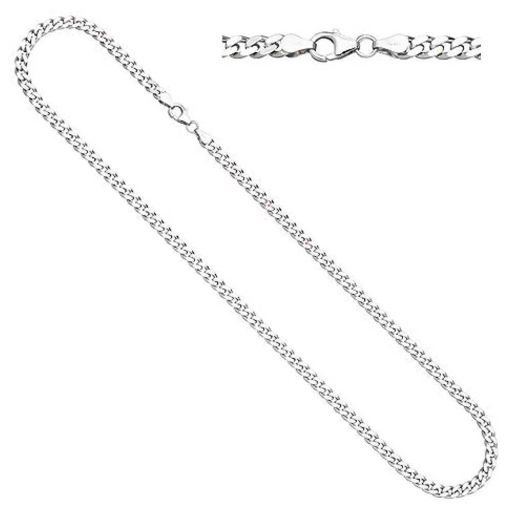 Panzerkette 925 Sterling Silber 50 cm Kette Halskette Silberkette Karabiner