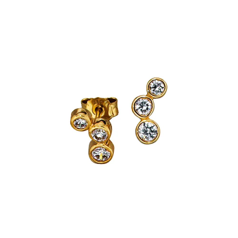 Ohrstecker 333 Gold Gelbgold 6 Zirkonia Ohrringe Goldohrstecker