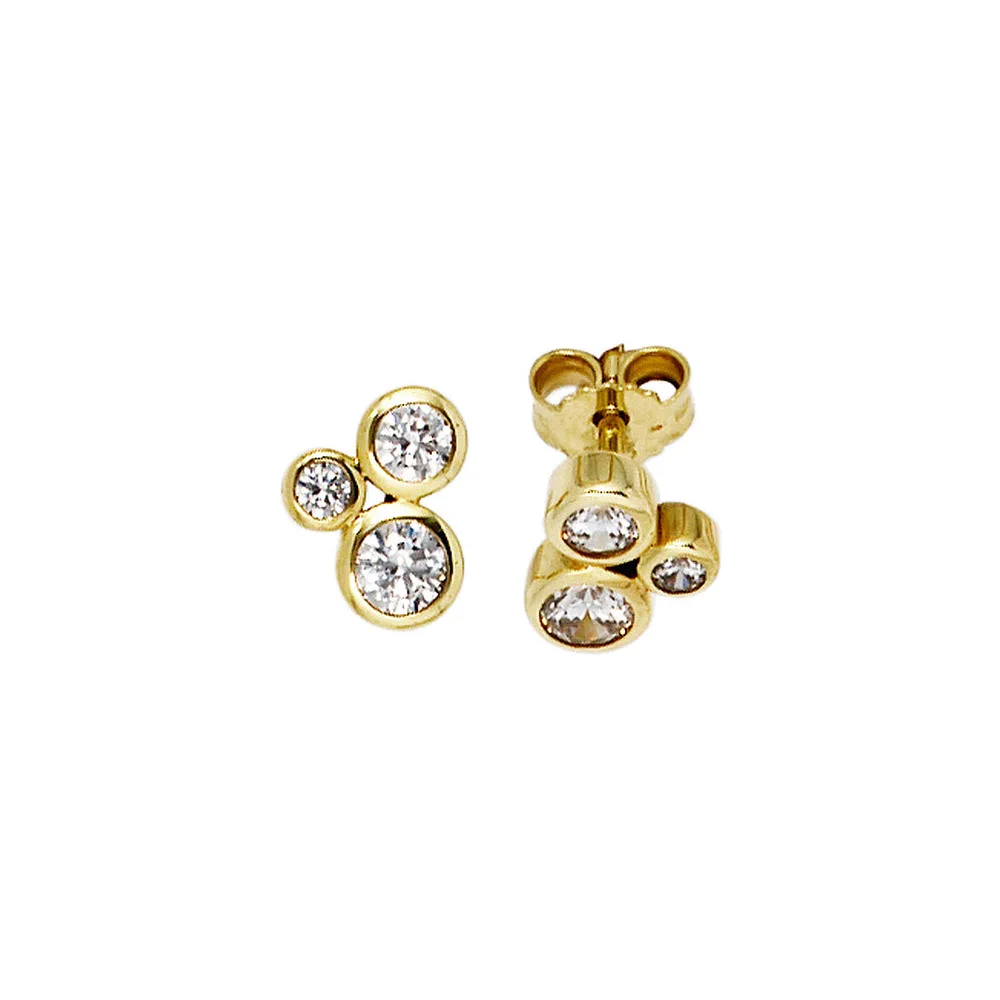 Ohrstecker 333 Gold Gelbgold 6 Zirkonia Ohrringe Goldohrstecker