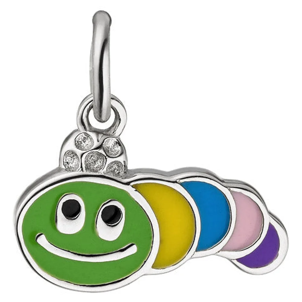 Kinder Anhänger Raupe bunt 925 Sterling Silber Silberanhänger Kinderanhänger