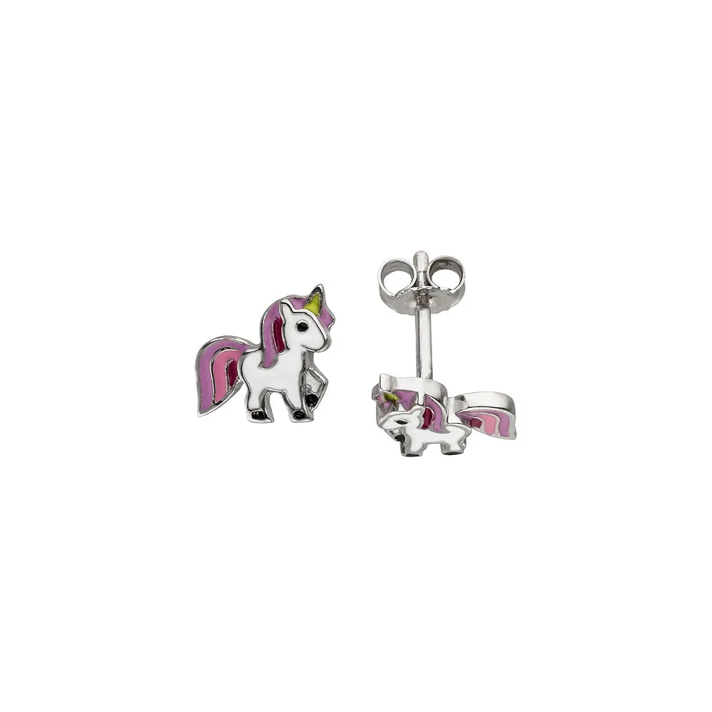 Kinder Ohrstecker Einhorn 925 Sterling Silber Kinderohrringe