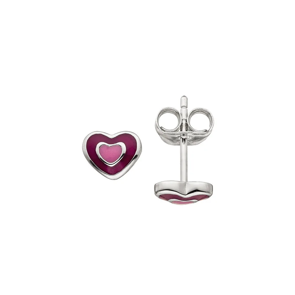 Kinder Ohrstecker Herz 925 Sterling Silber Ohrringe Kinderohrringe