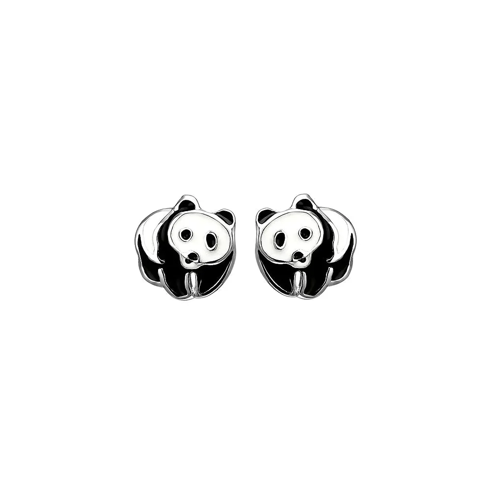 Kinder Ohrstecker Panda 925 Sterling Silber Ohrringe Silberohrringe