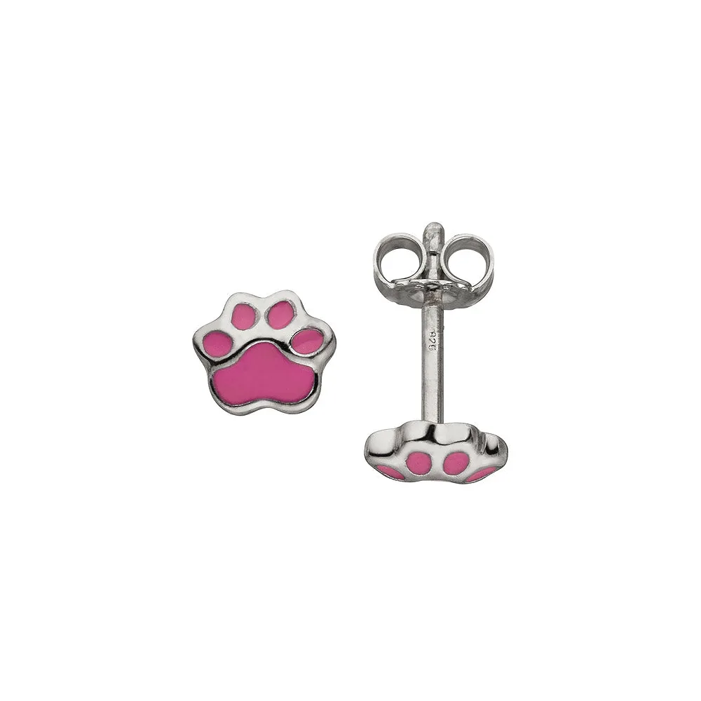 Kinder Ohrstecker Pfote 925 Sterling Silber Ohrringe Kinderohrringe