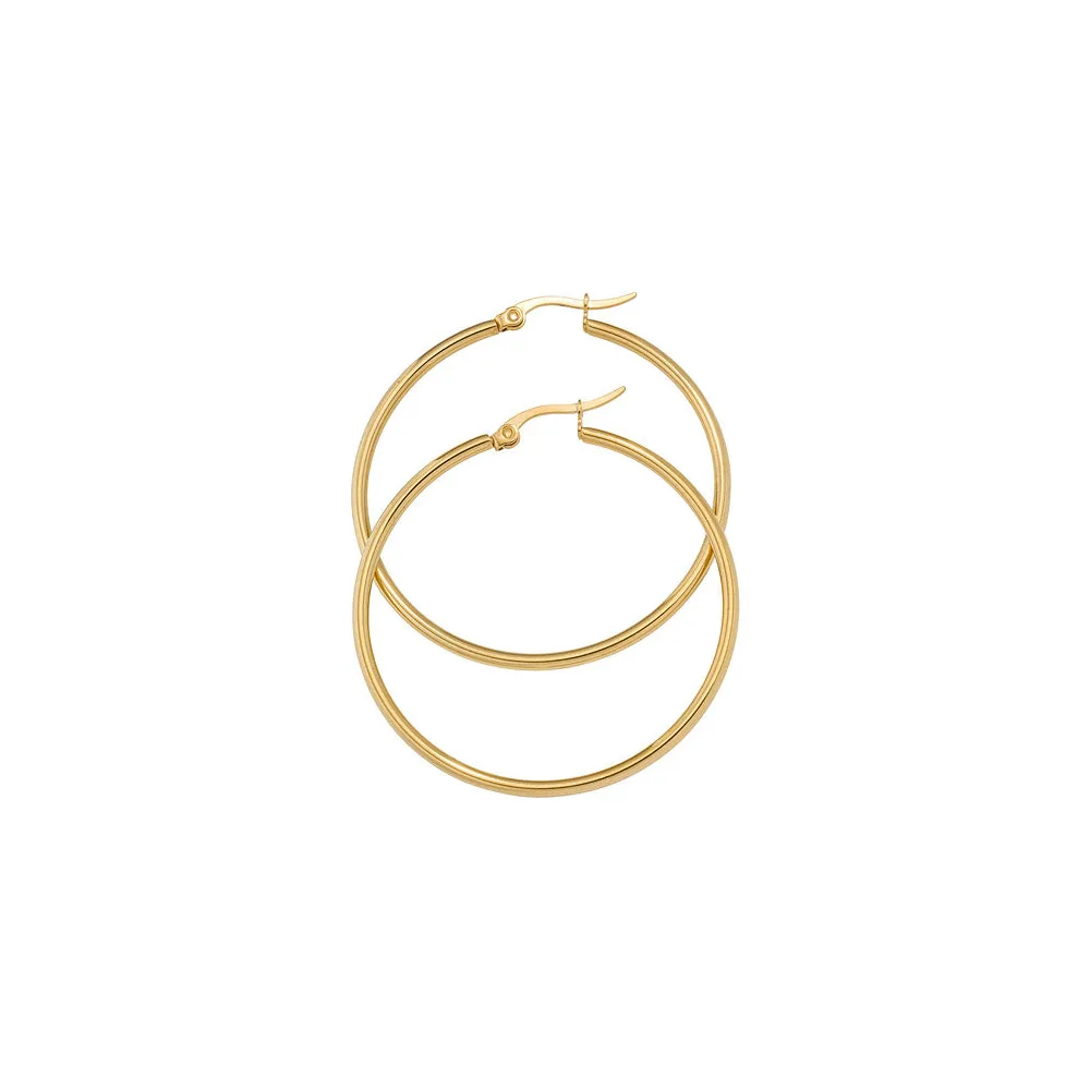 Creolen rund Edelstahl gold vergoldet Ohrringe