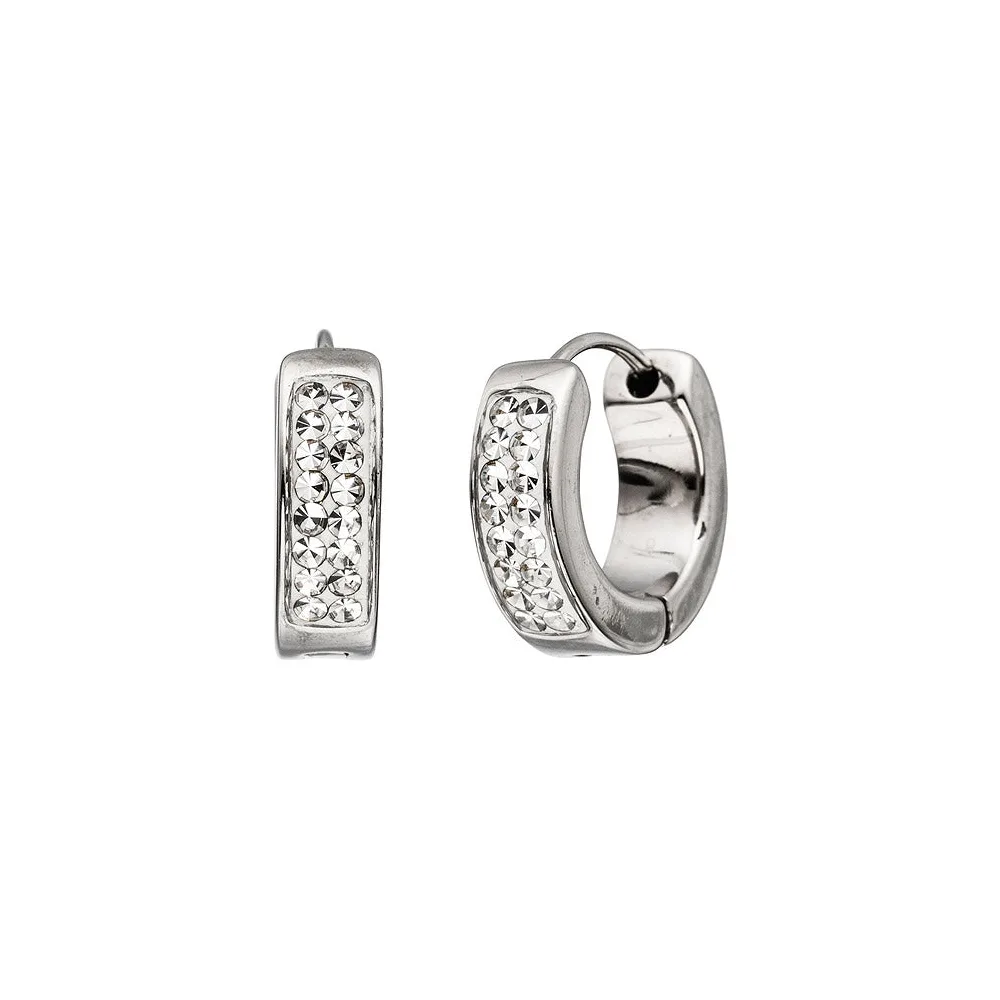 Creolen rund Edelstahl mit SWAROVSKI® ELEMENTS Ohrringe Edelstahlcreolen