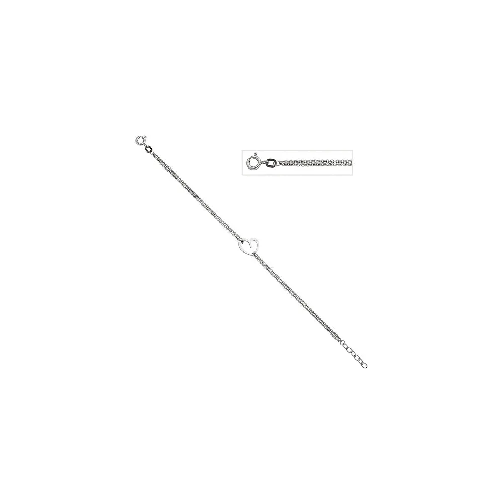 Armband Herz 925 Sterling Silber 19 cm Silberarmband Herzarmband