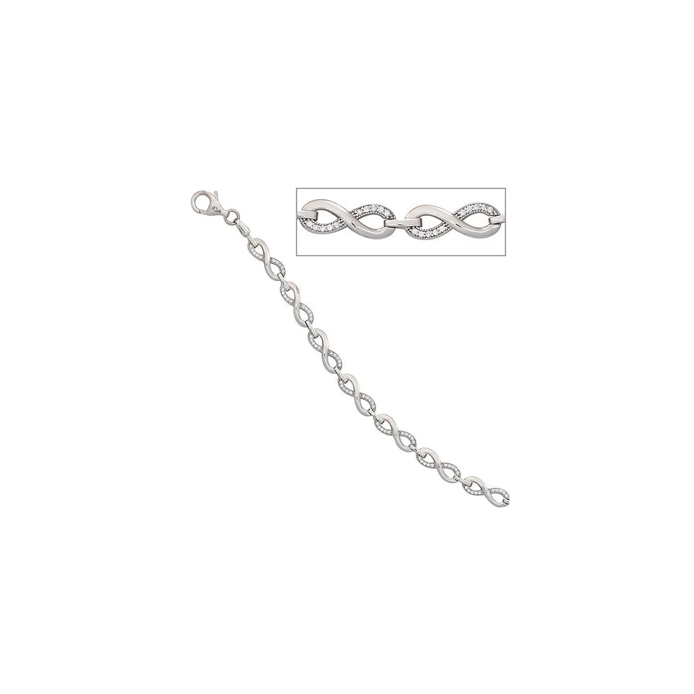 Armband Unendlichkeit 925 Sterling Silber mit Zirkonia 19 cm Silberarmband
