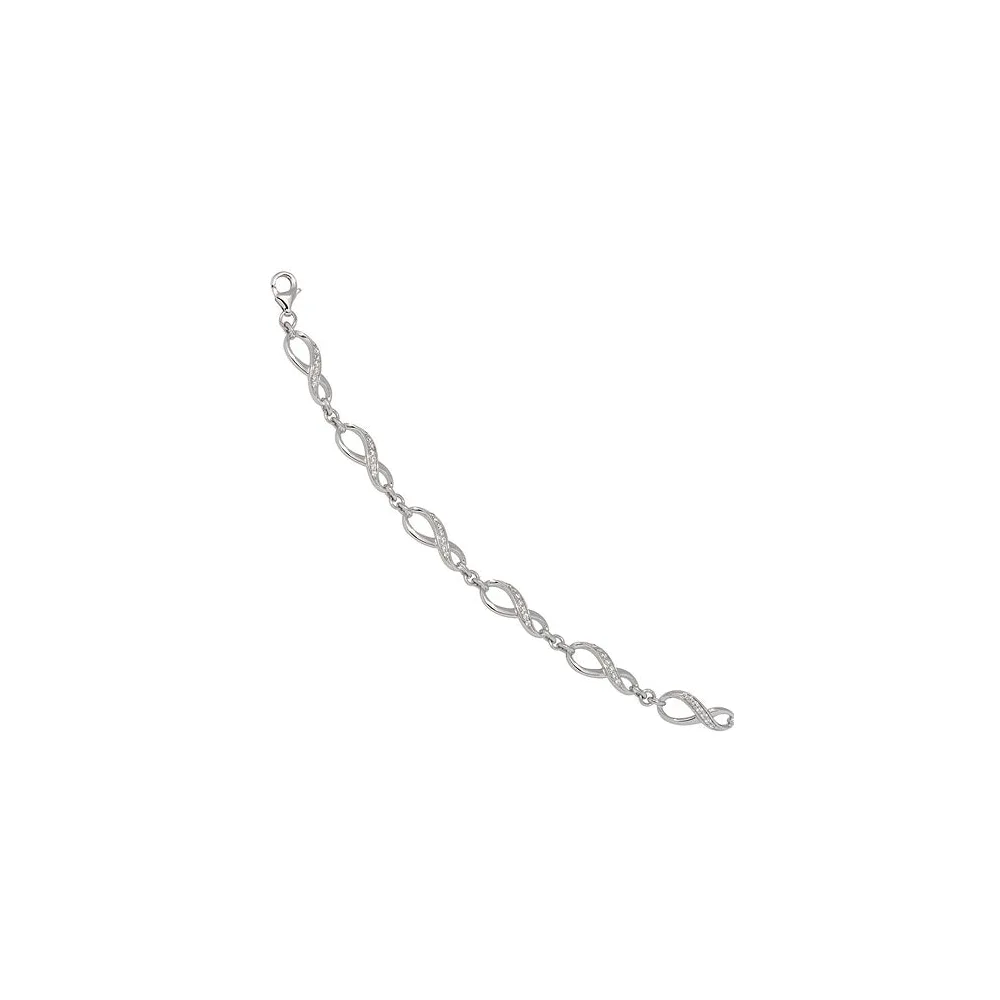 Armband Unendlichkeit 925 Sterling Silber mit Zirkonia 19 cm Silberarmband