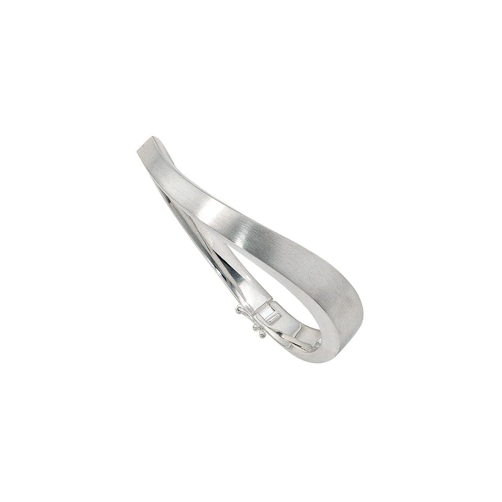 Armreif Armband 925 Sterling Silber mattiert Silberarmreif Klappverschluss