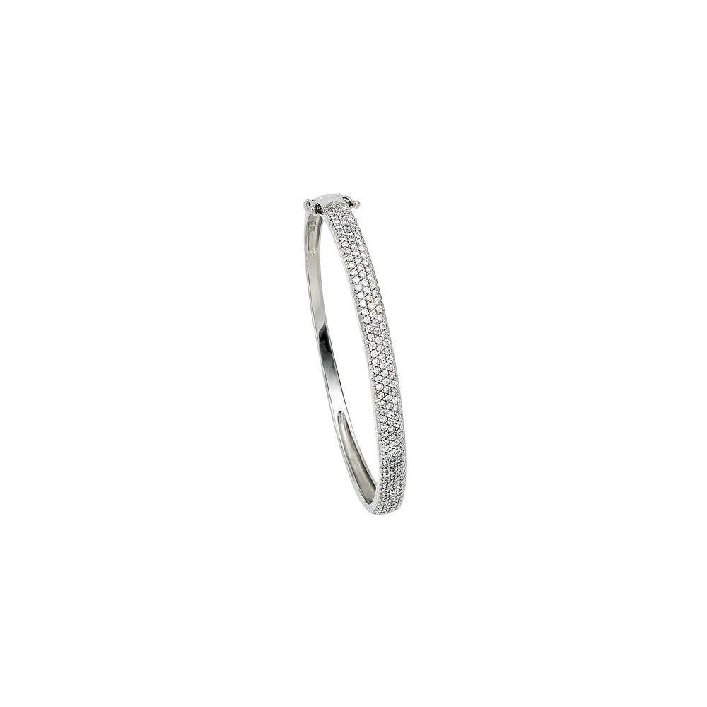 Armreif Armband 925 Sterling Silber mit Zirkonia Silberarmreif Klappverschluss