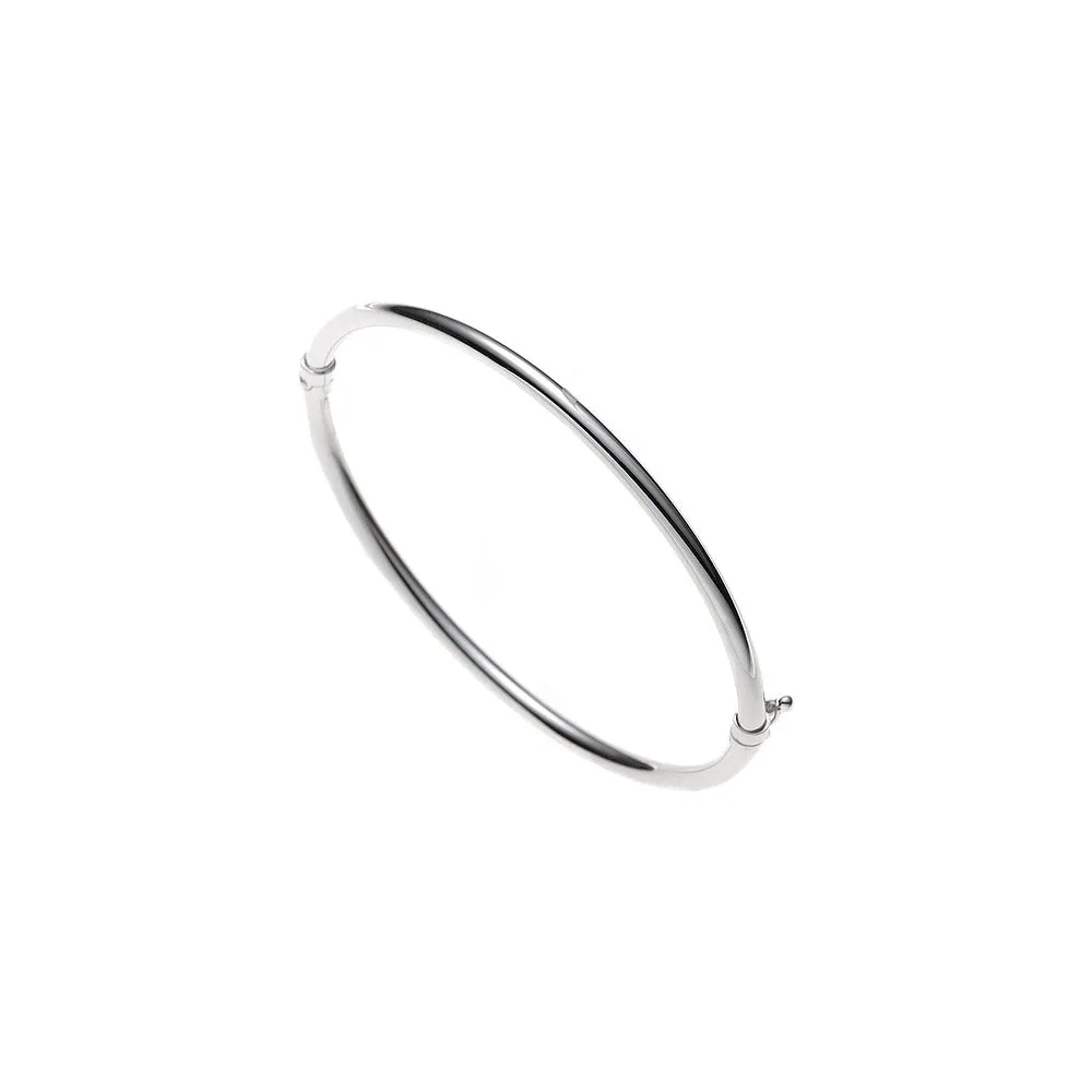 Armreif Armband oval 585 Gold Weißgold Goldarmreif Goldarmreif Steckverschluss
