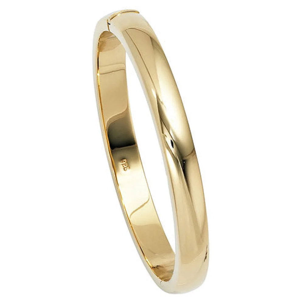 Armreif Armband oval 925 Silber gold vergoldet Kastenschloss