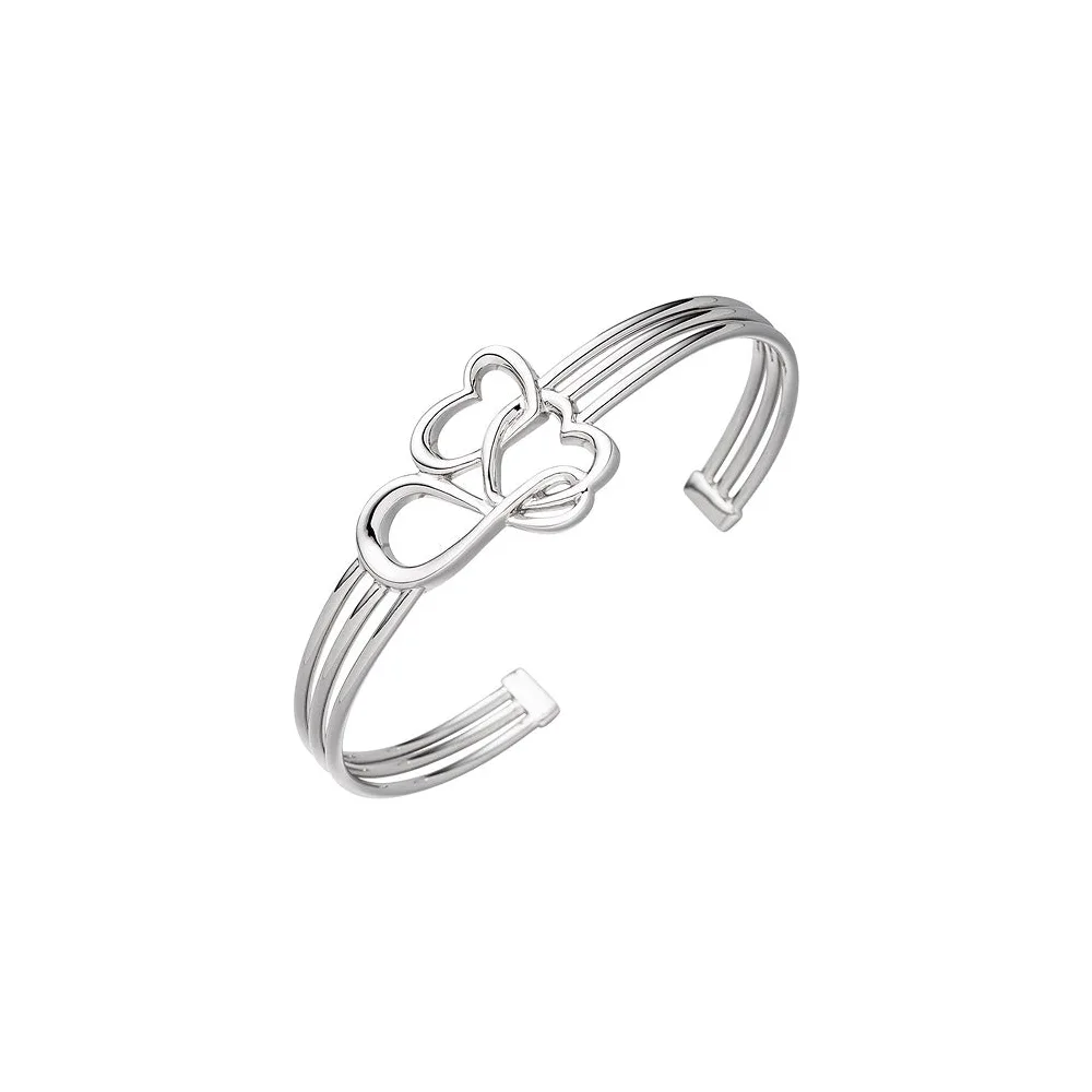 Armspange / offener Armreif Herz Herzen Unendlich 925 Sterling Silber Armband
