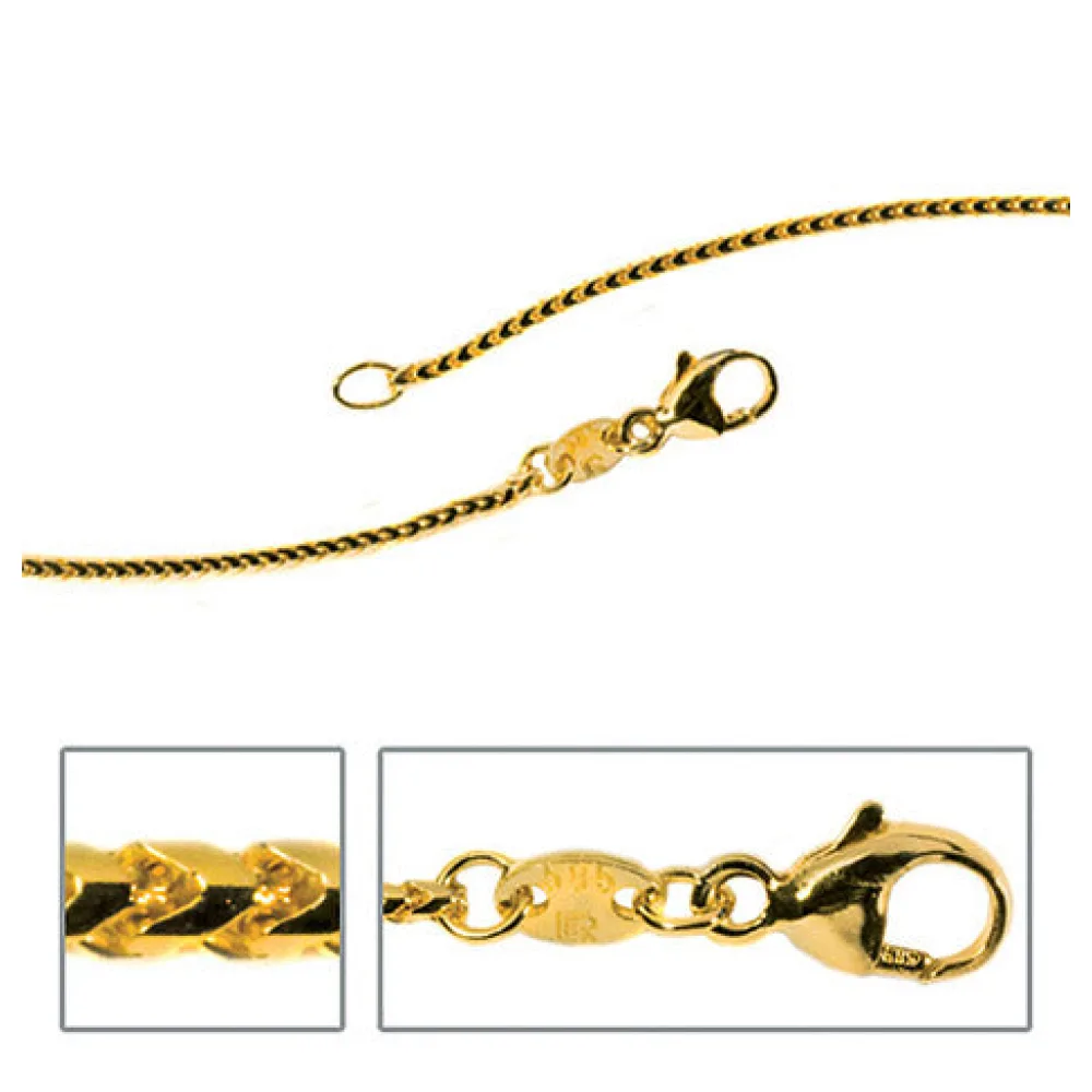 Bingokette 585 Gelbgold 1 2 mm 38 cm Gold Kette Halskette Goldkette Karabiner