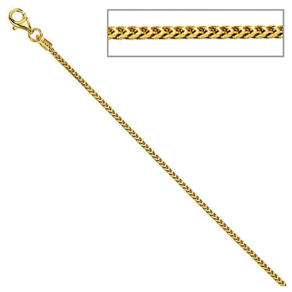 Bingokette 585 Gelbgold 1 5 mm 42 cm Gold Kette Halskette Goldkette Karabiner
