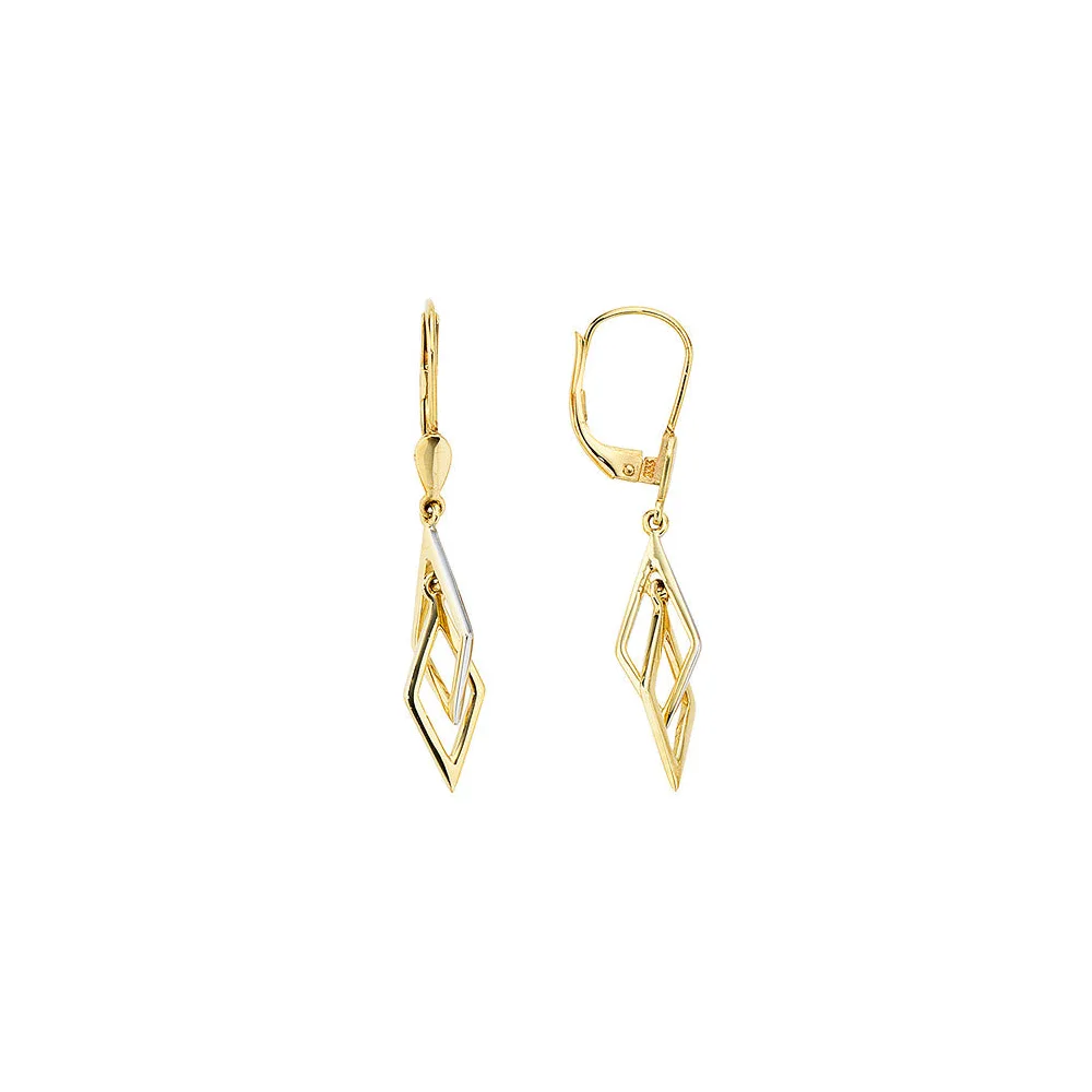 Boutons 333 Gold Gelbgold bicolor Ohrringe Ohrhänger Goldohrringe