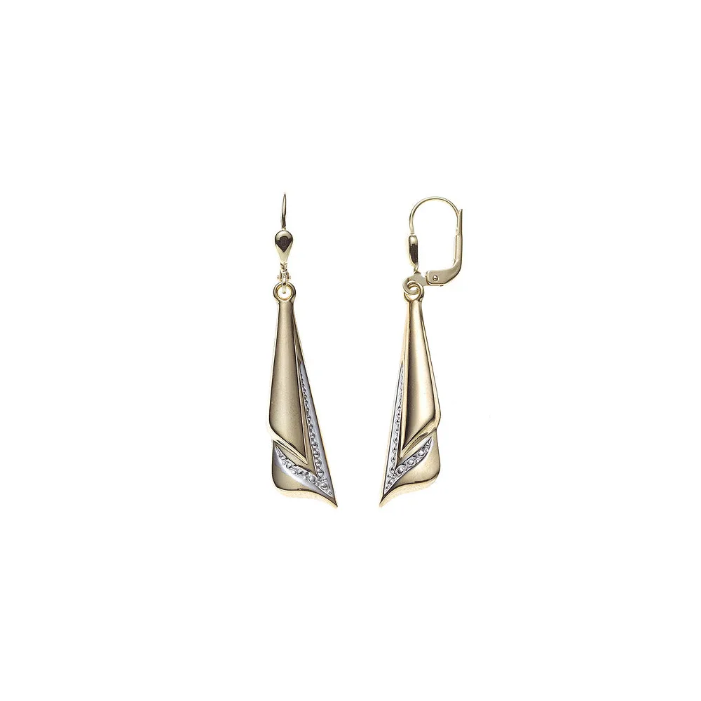 Boutons 333 Gold Gelbgold bicolor Ohrringe Ohrhänger Goldohrringe