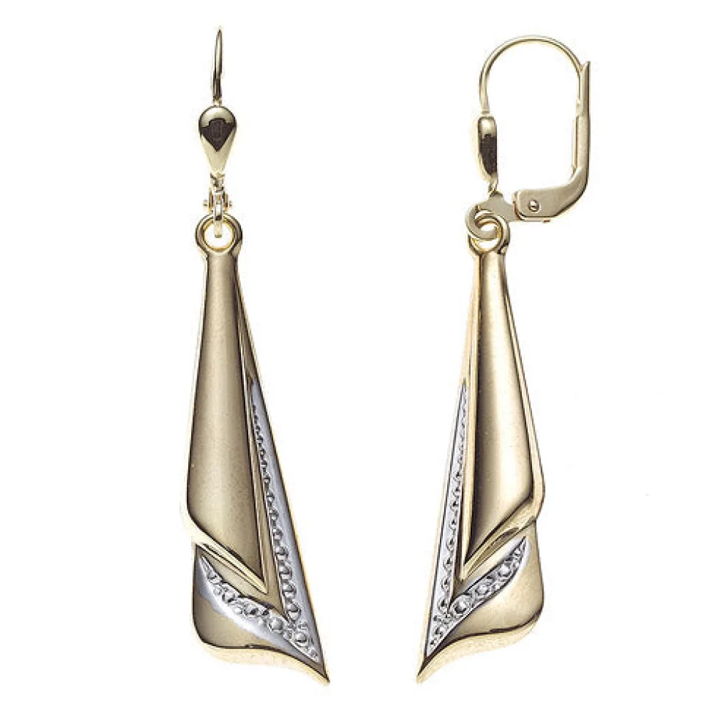 Boutons 333 Gold Gelbgold bicolor Ohrringe Ohrhänger Goldohrringe