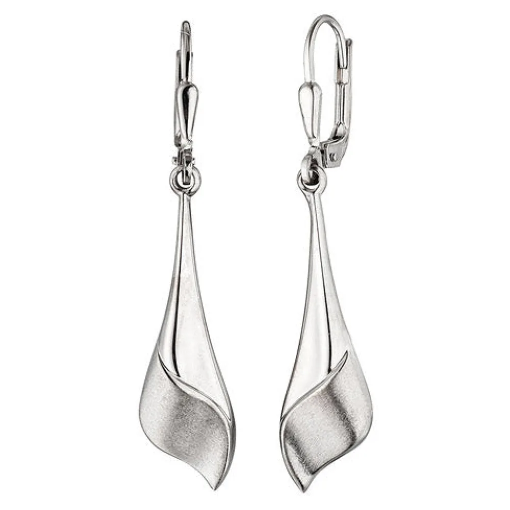 Boutons 925 Sterling Silber mattiert Ohrringe Ohrhänger Silberohrringe