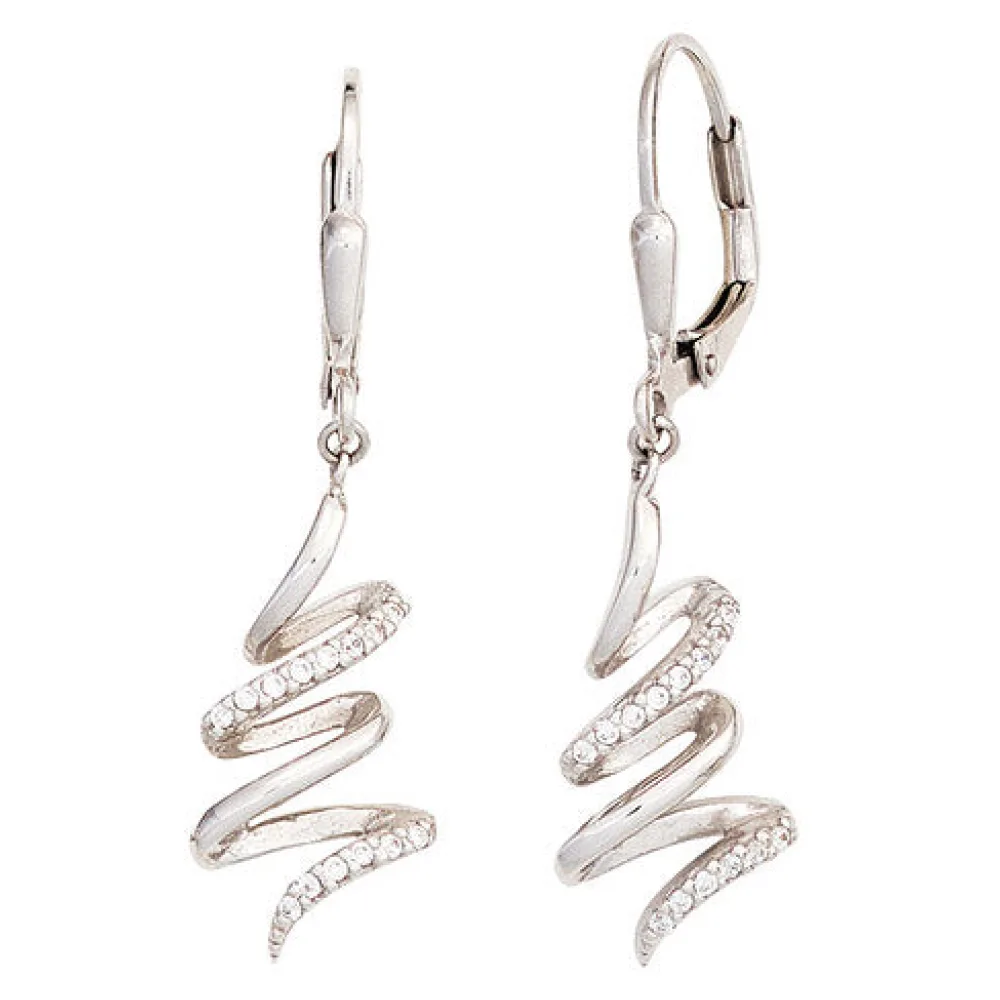Boutons 925 Sterling Silber mit Zirkonia Ohrringe Ohrhänger Silberohrringe