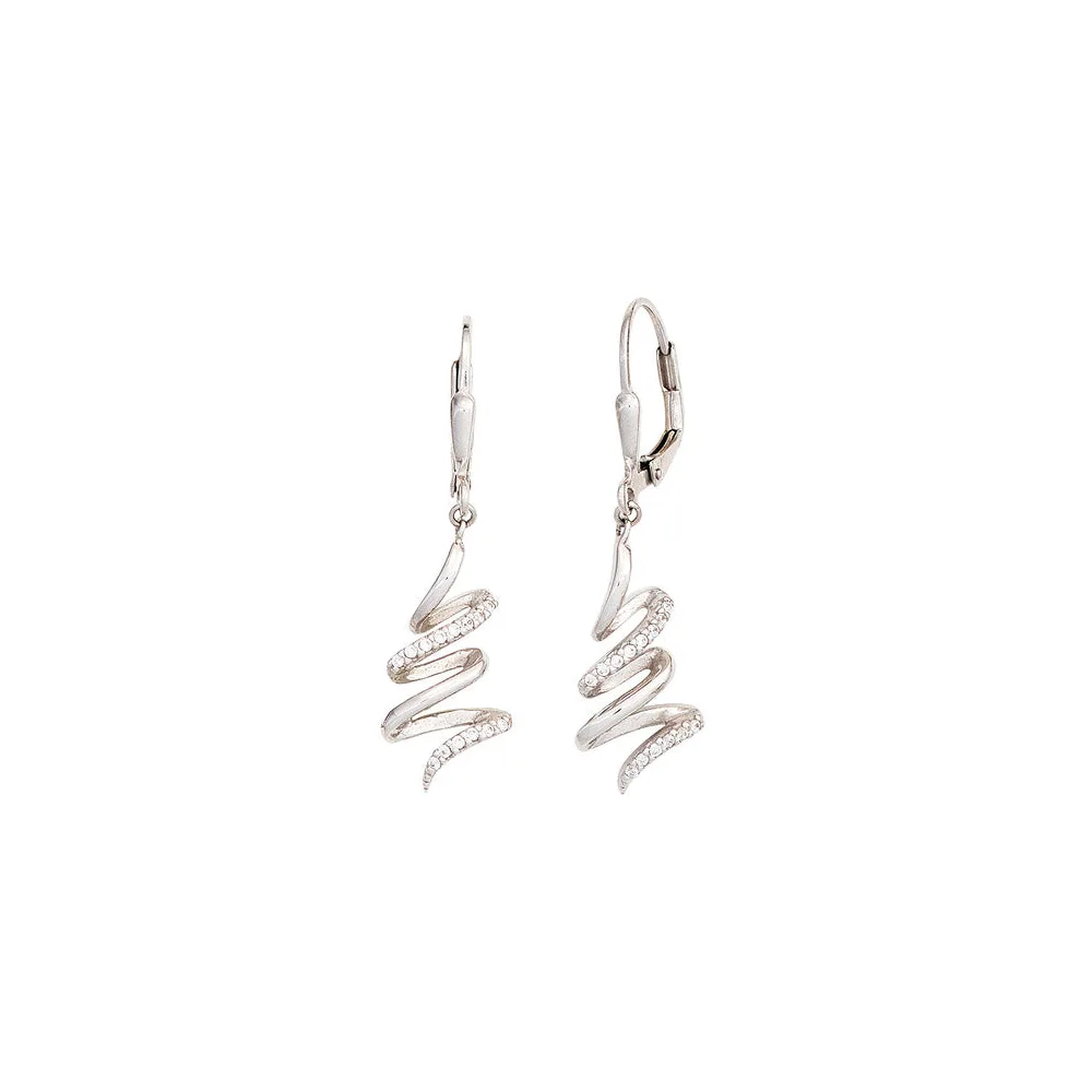 Boutons 925 Sterling Silber mit Zirkonia Ohrringe Ohrhänger Silberohrringe