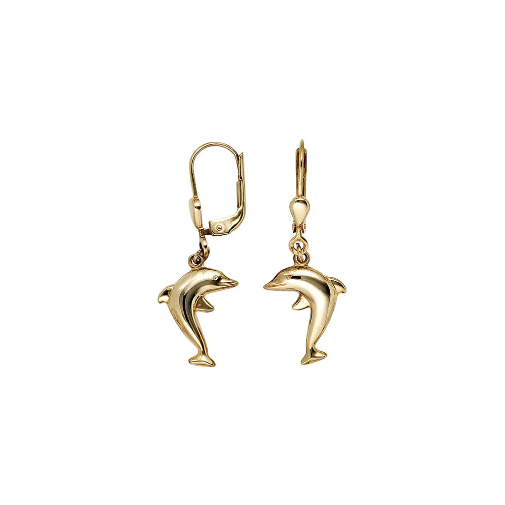 Boutons Delfin 333 Gold Gelbgold Ohrringe Ohrhänger Goldohrringe