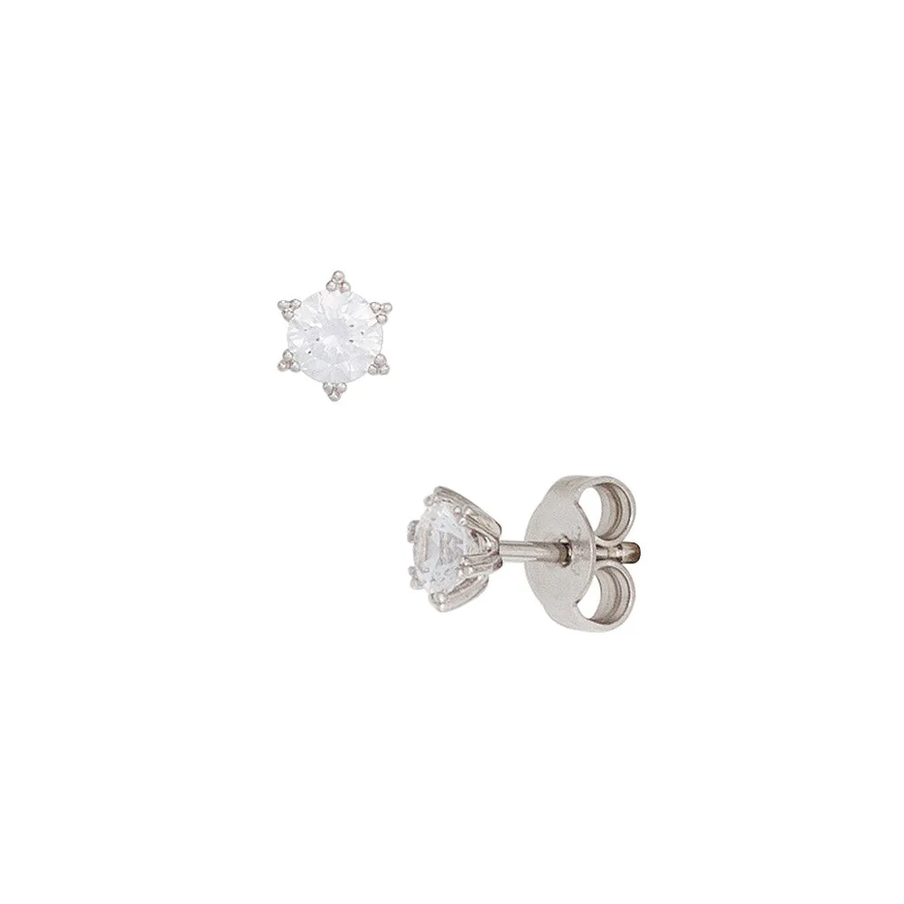 Ohrstecker 333 Gold Weißgold 2 Zirkonia Ohrringe Weißgoldohrstecker