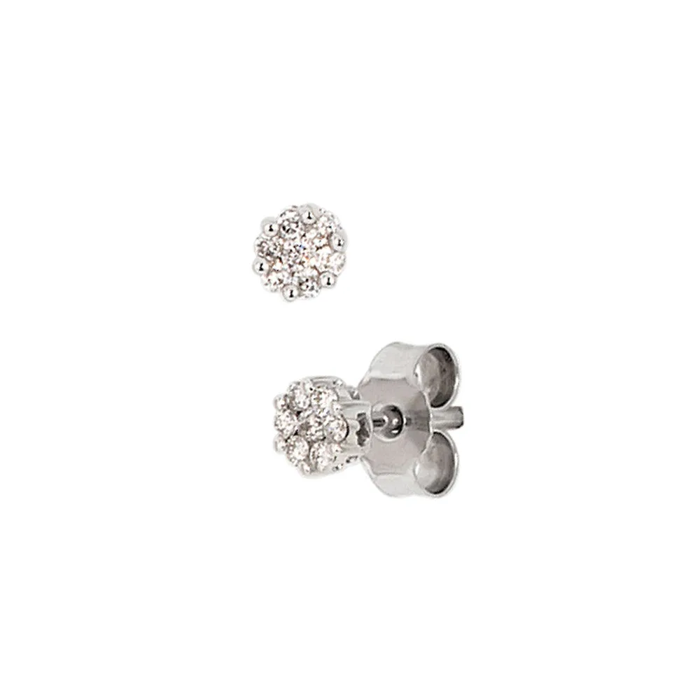 Ohrstecker 585 Gold Weißgold 14 Diamanten Brillanten 0 15ct. Ohrringe
