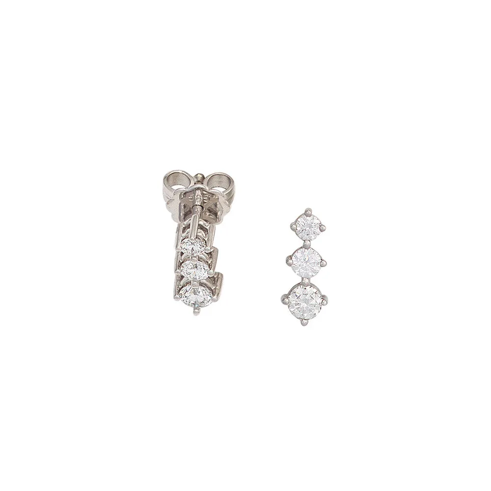 Ohrstecker 585 Gold Weißgold 6 Diamanten Brillanten 0 50ct. Ohrringe