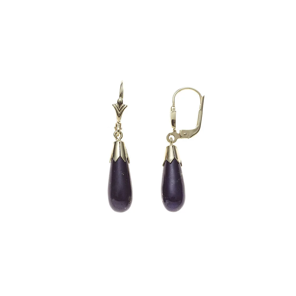 Boutons Tropfen 333 Gold Gelbgold 2 Lapislazuli blau Ohrringe Ohrhänger